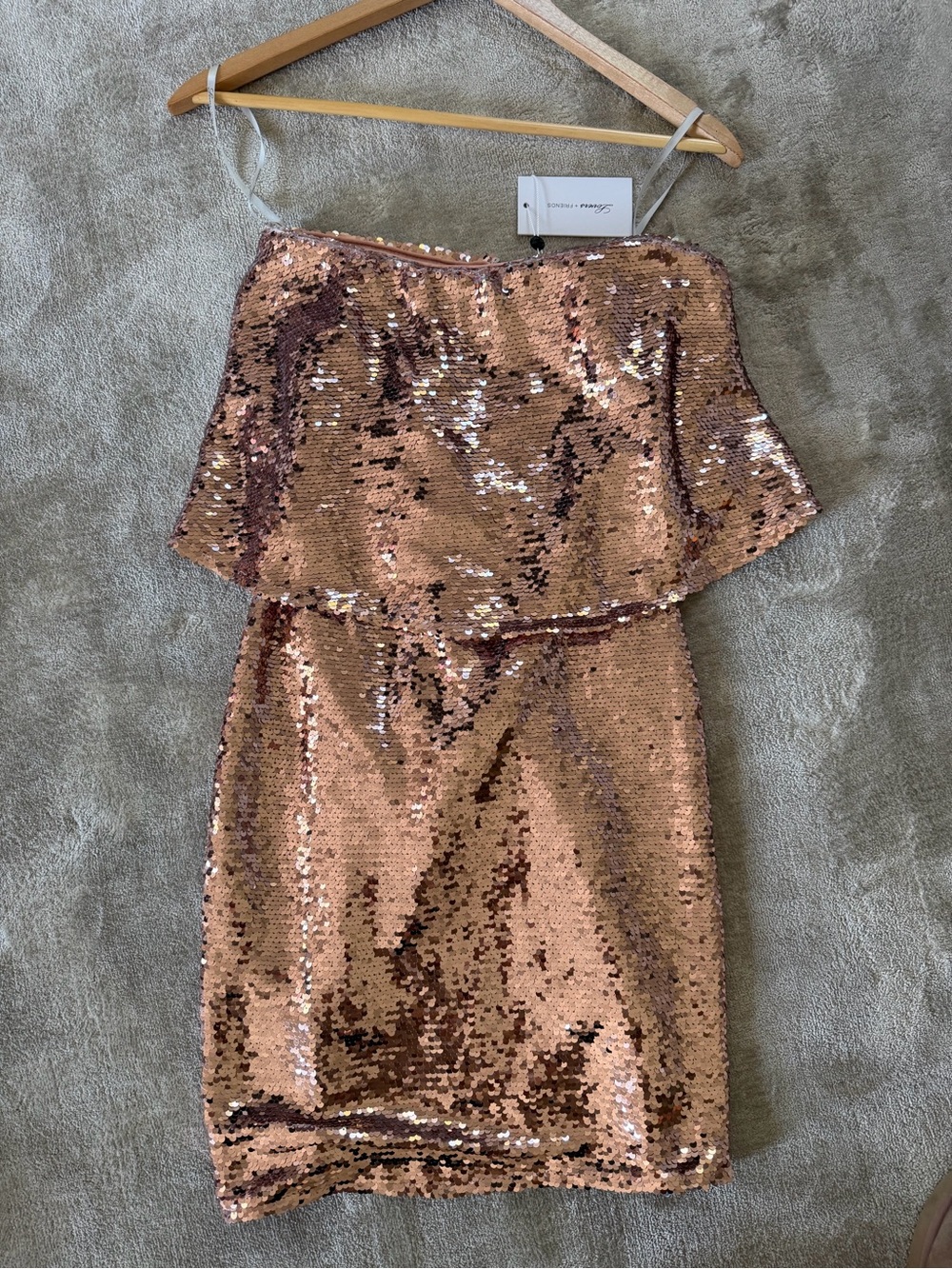 Lovers + Friends Rose Gold Sequin Mini Dress